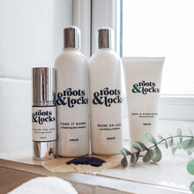 Load image into Gallery viewer, Roots &amp; Locks TONE IT DOWN Re-balancing Blue Shampoo
